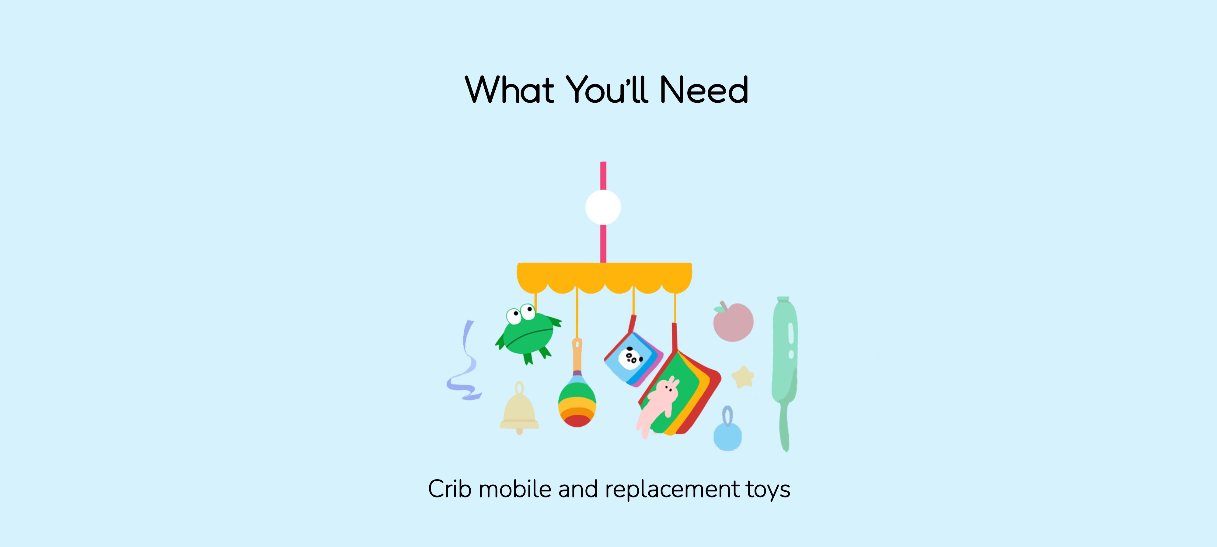 Change Up the Crib Mobile, preparation