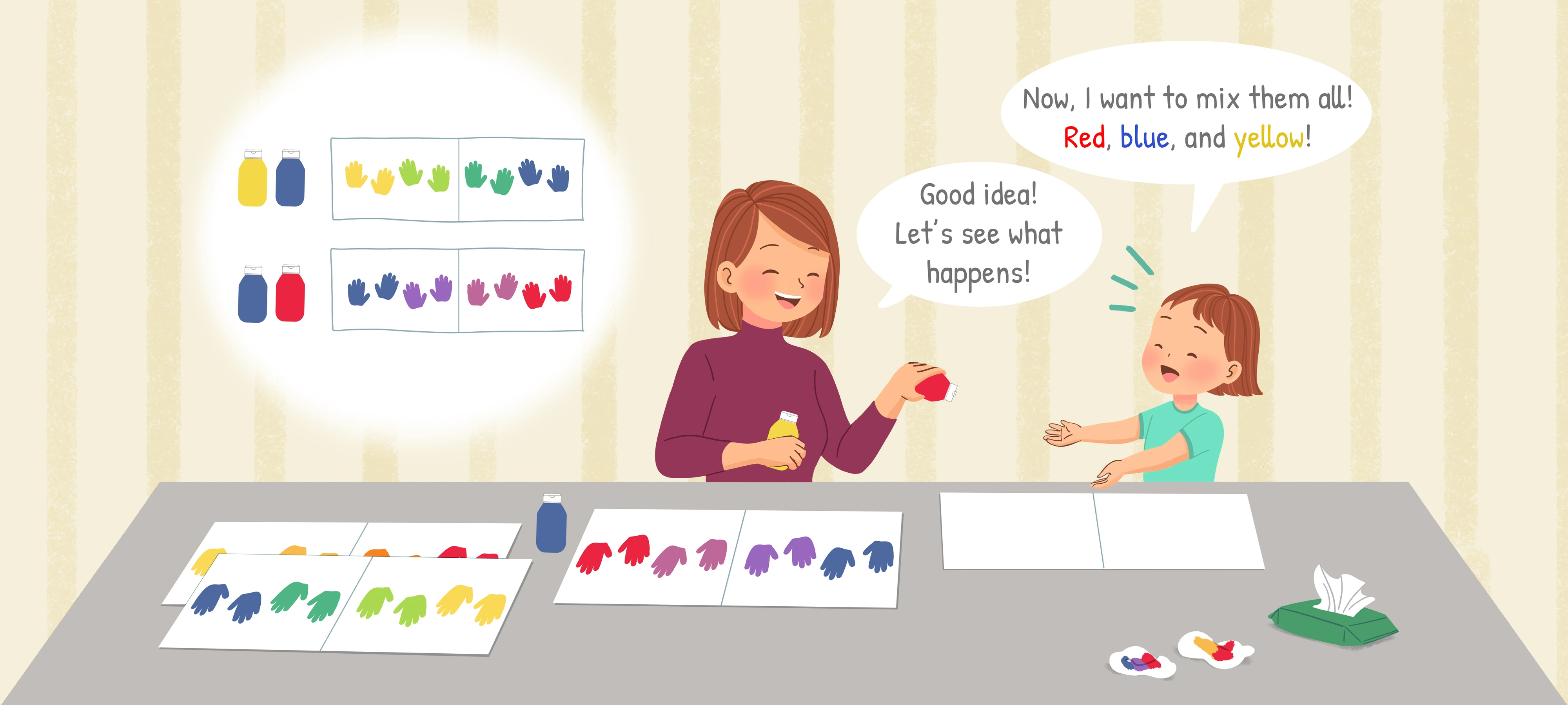Colorful Handprints, step 3