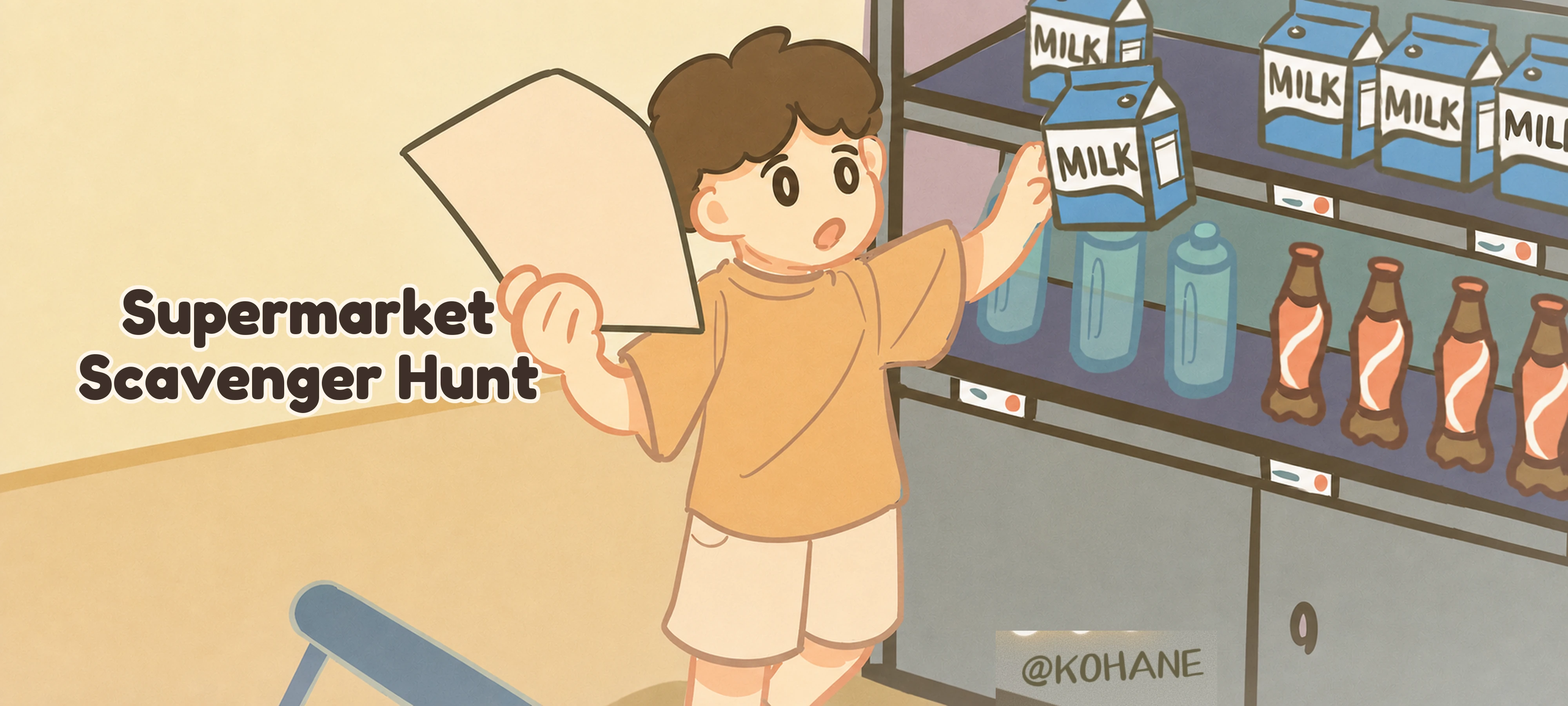 Supermarket Scavenger Hunt activity illustration