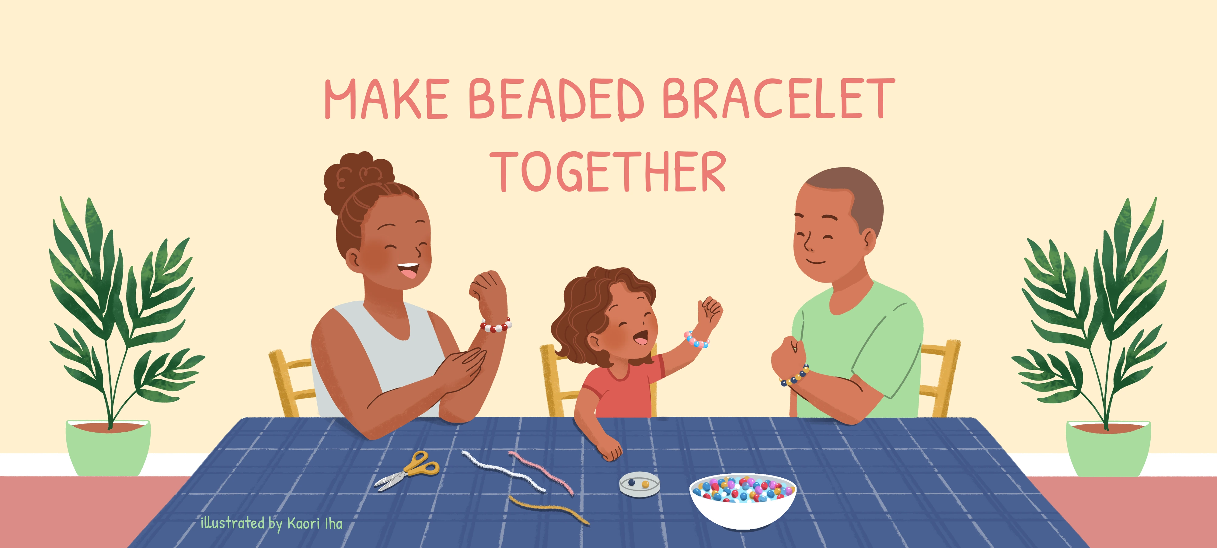 Make a Beaded Bracelet Together activity illustration