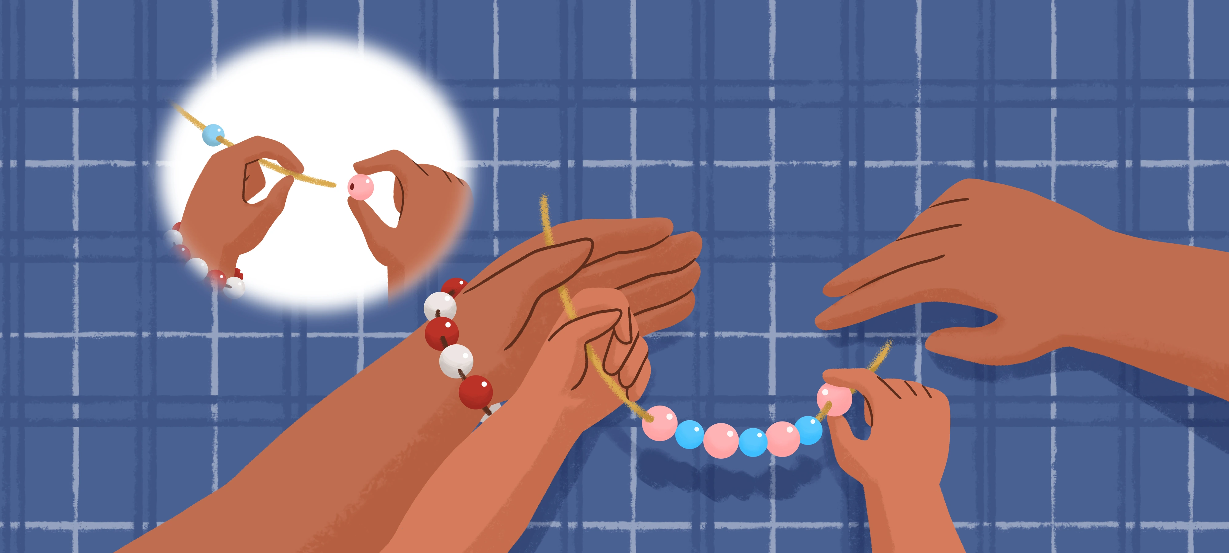 Make a Beaded Bracelet Together, step 2