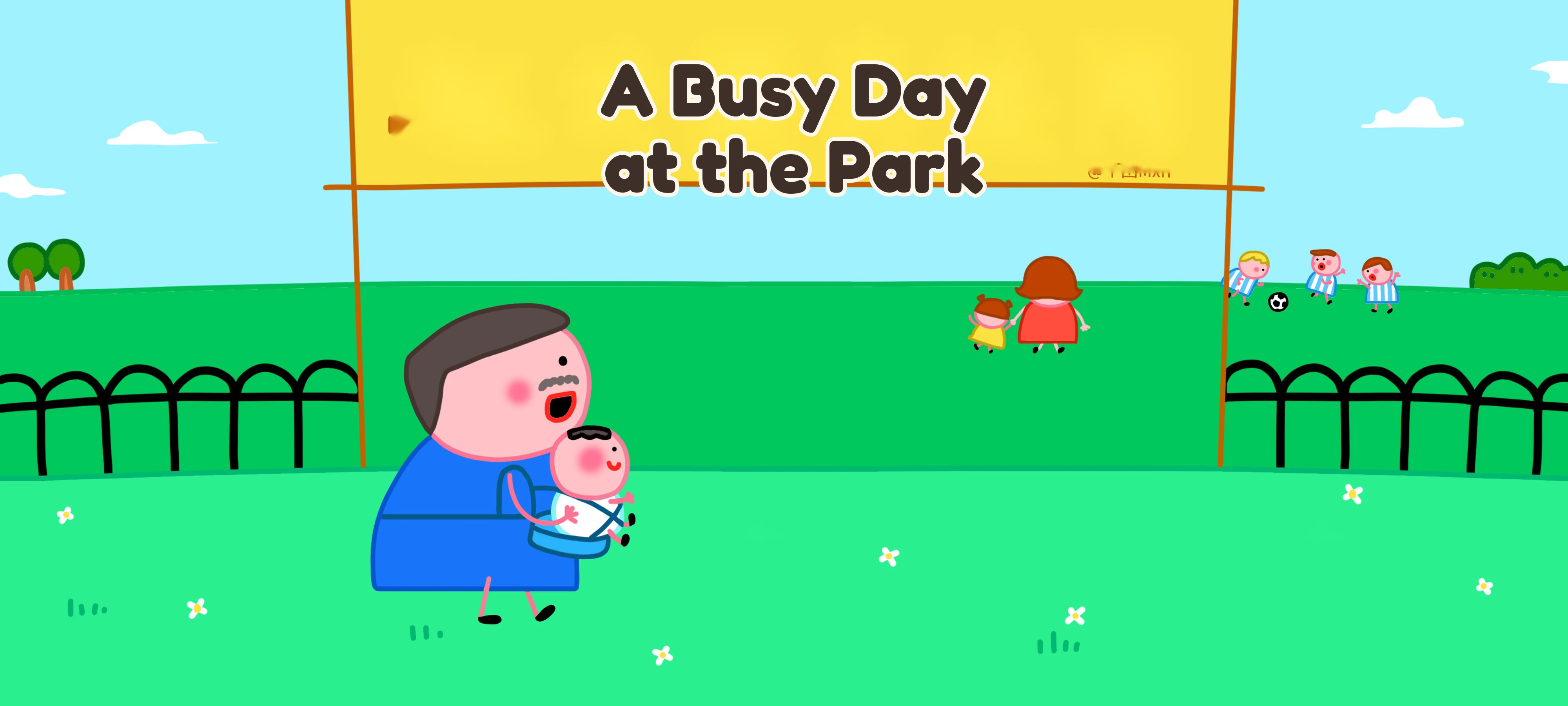 A Busy Day at the Park activity illustration