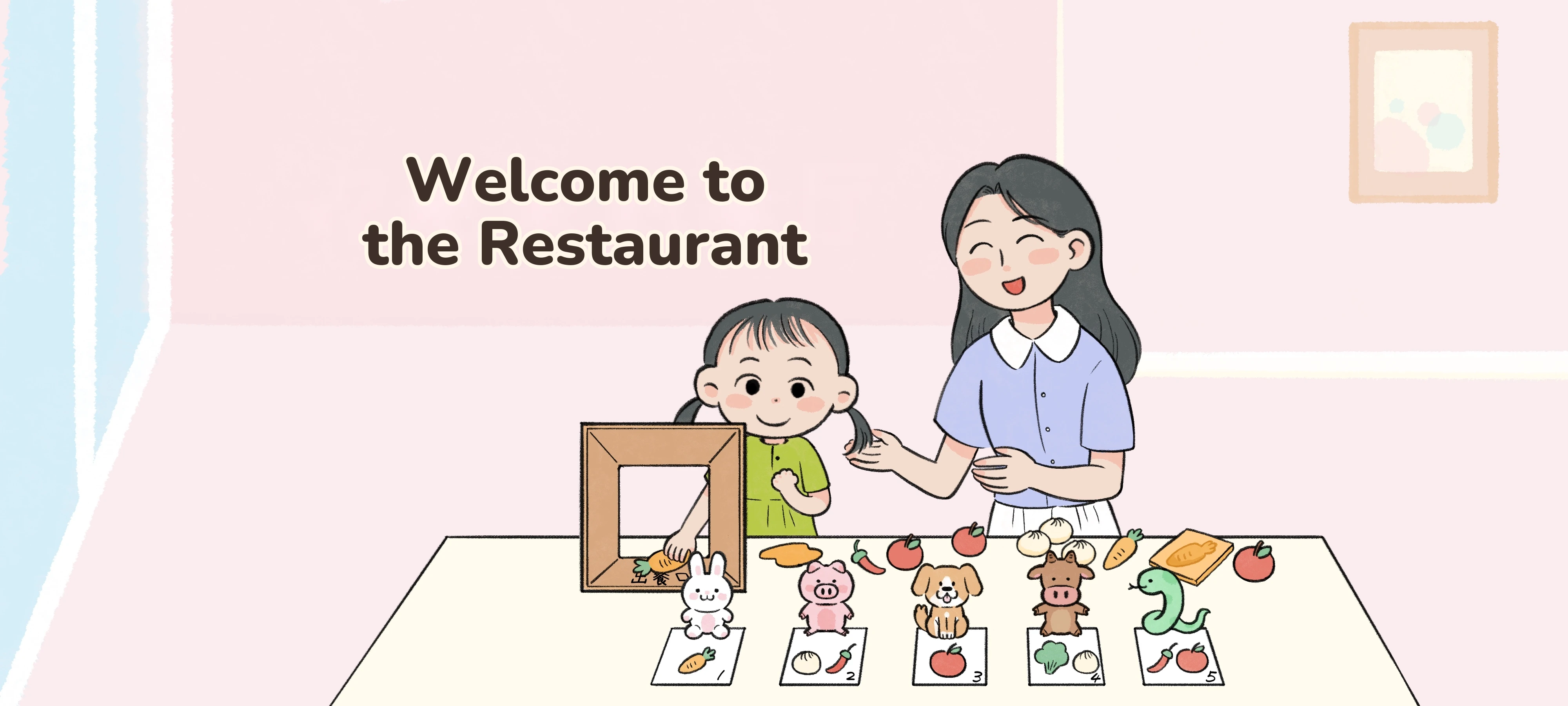 Welcome to the Animal Restaurant activity illustration