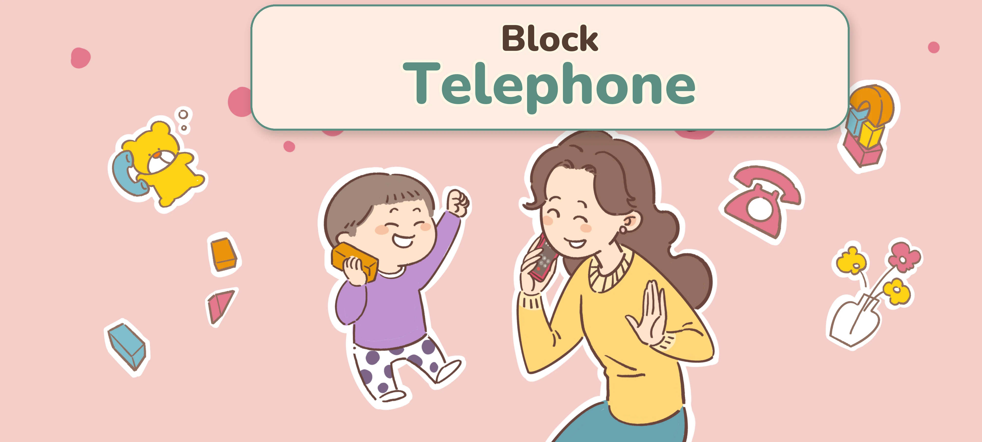 Block Telephone activity illustration
