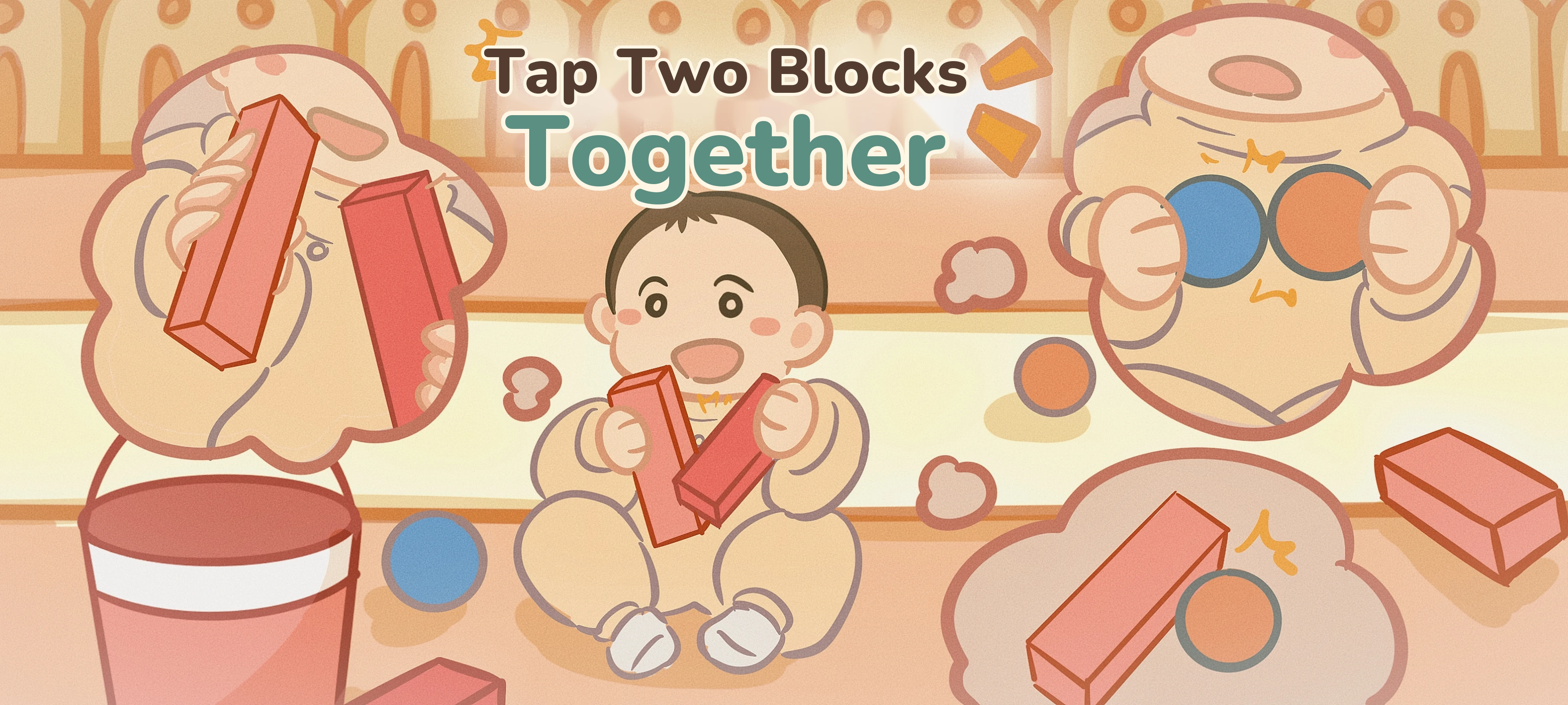 Tap Two Blocks Together activity illustration
