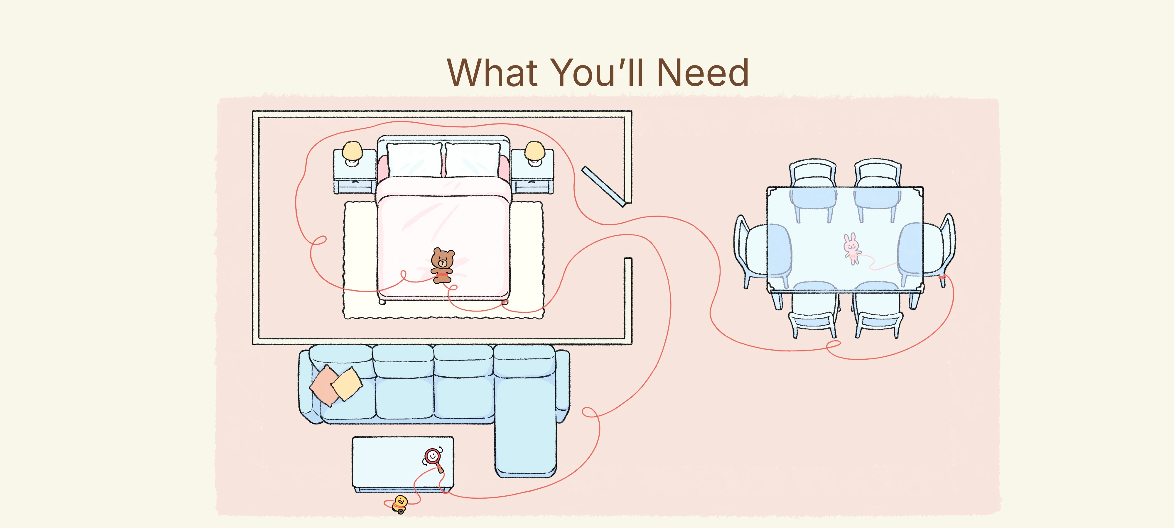 Follow the String at Home, preparation