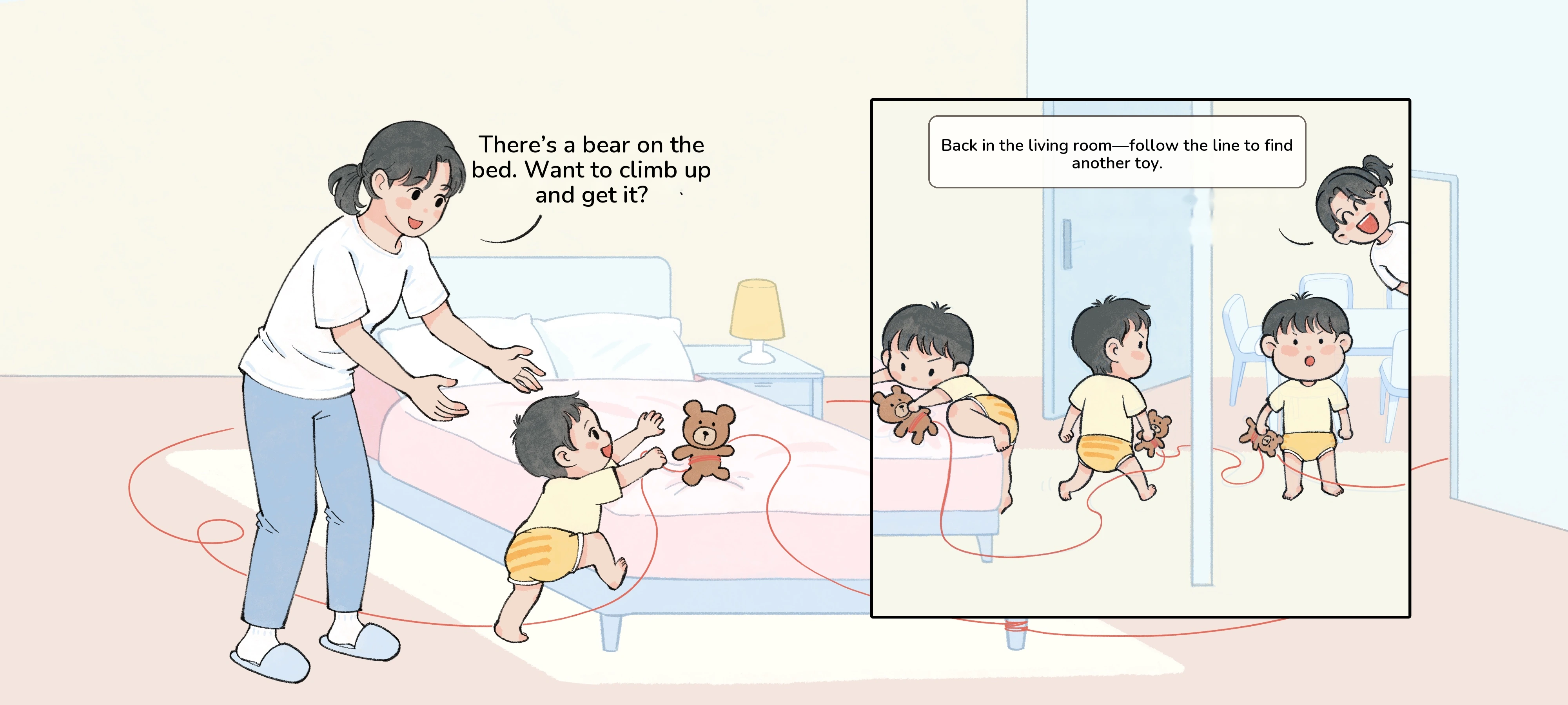 Follow the String at Home, step 2