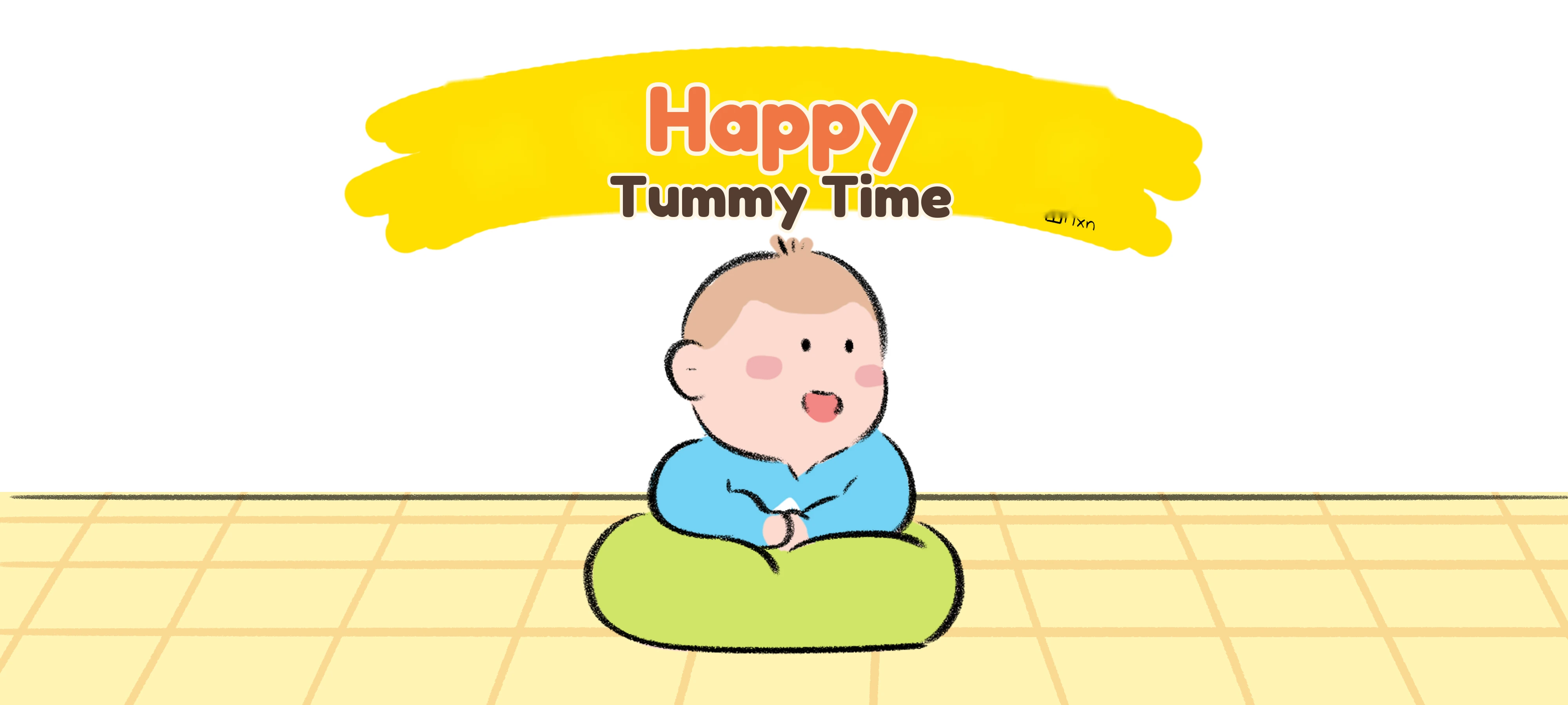 Happy Tummy Time activity illustration