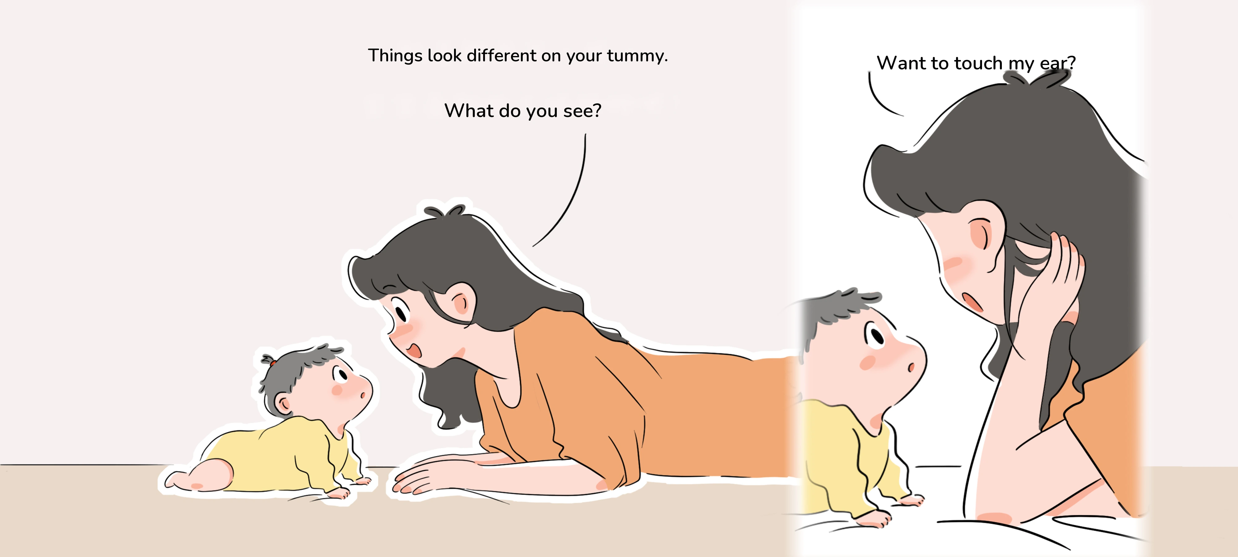 Baby Tummy-Time Fun, step 1