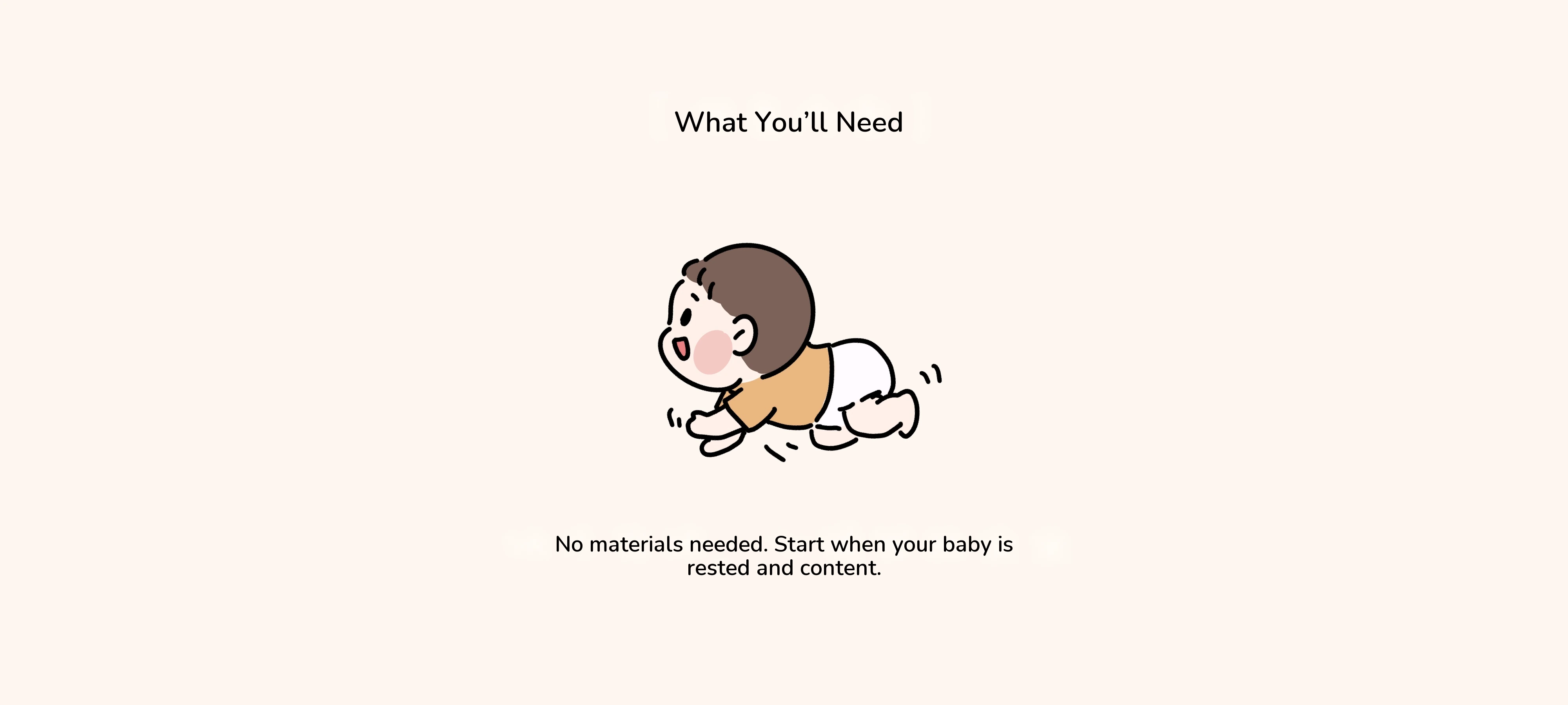 Crawling Peekaboo, preparation
