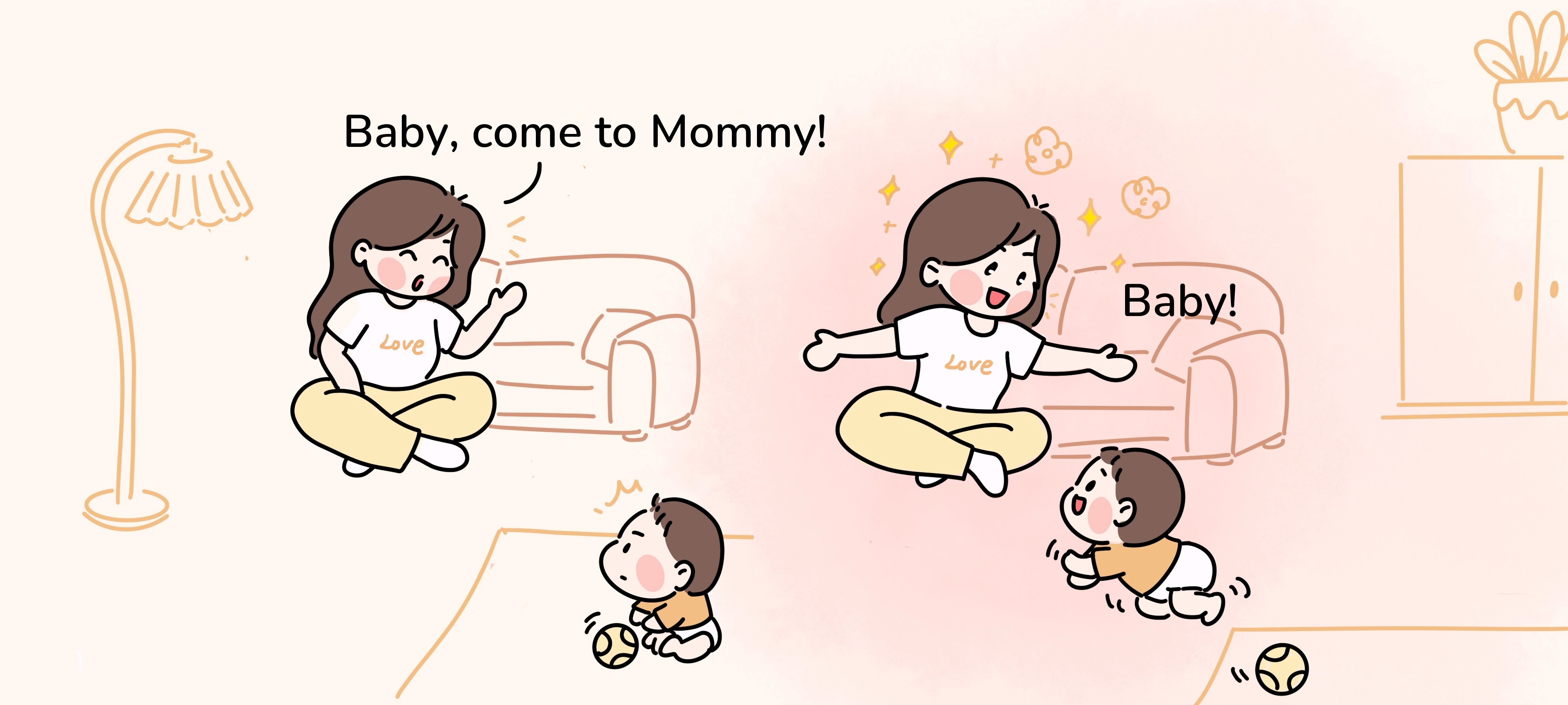Crawling Peekaboo, step 1