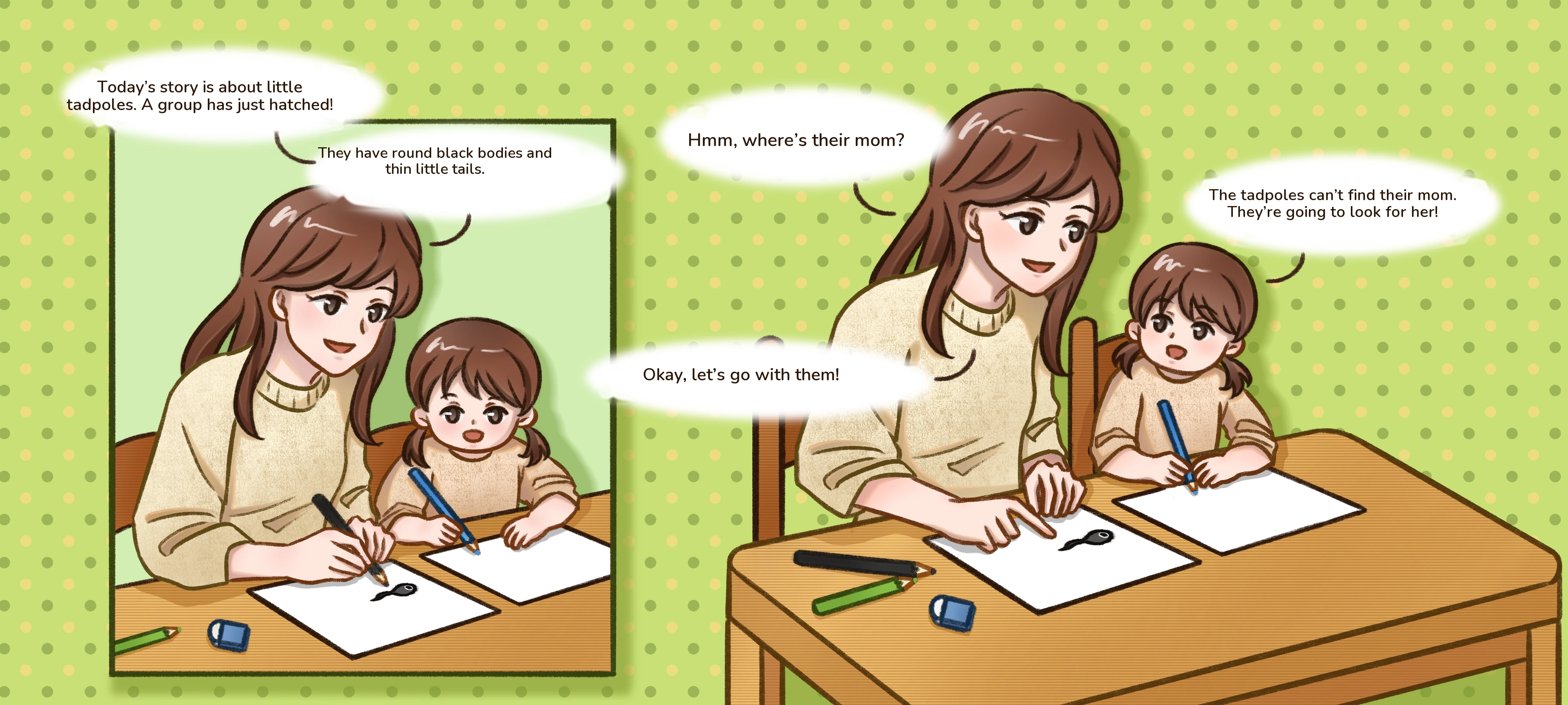 Where Is Mama Frog?, step 1