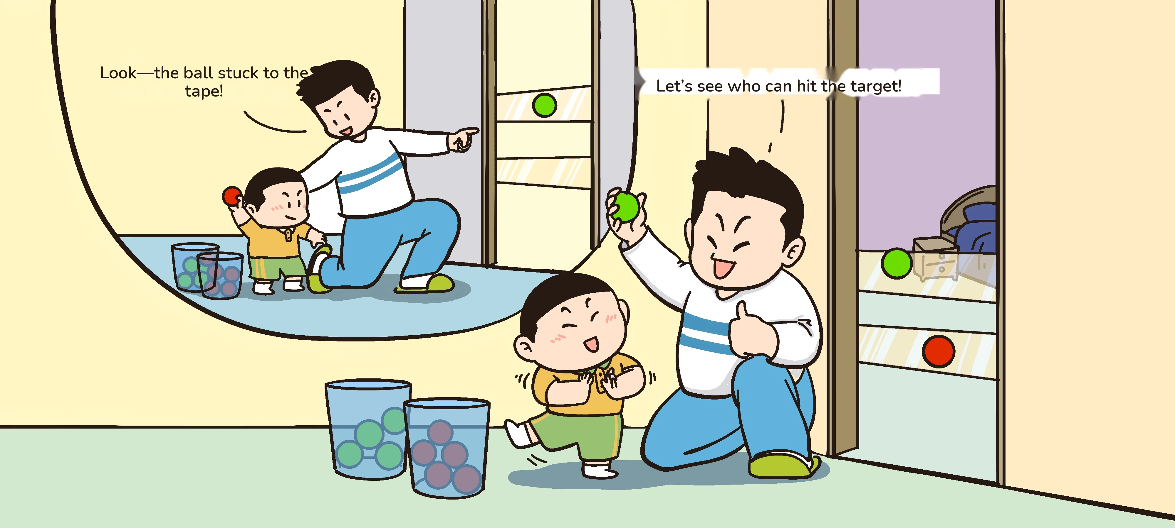 Sticky Ball Toss, step 1