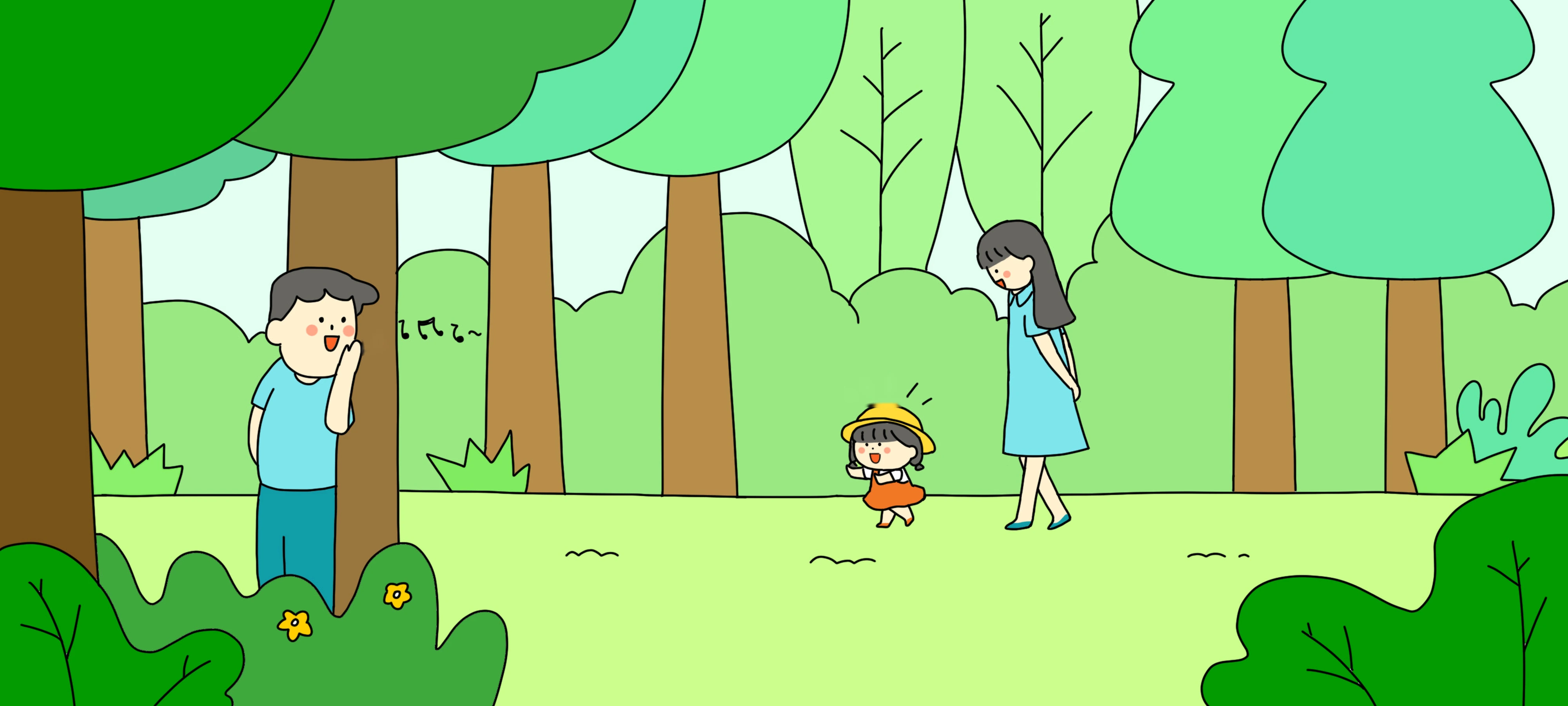 Forest Hide-and-Seek, step 1