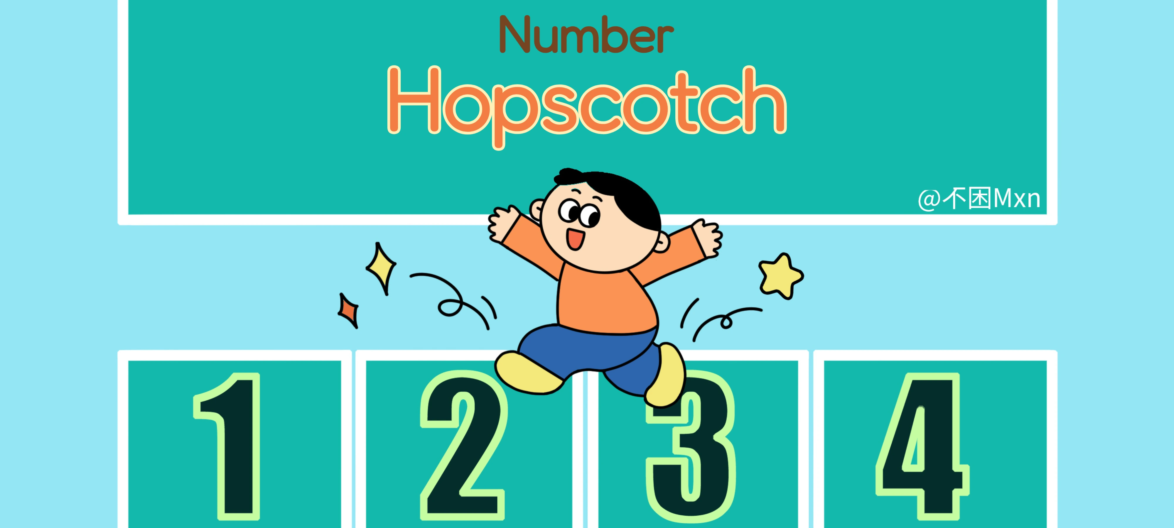 Number Hopscotch activity illustration