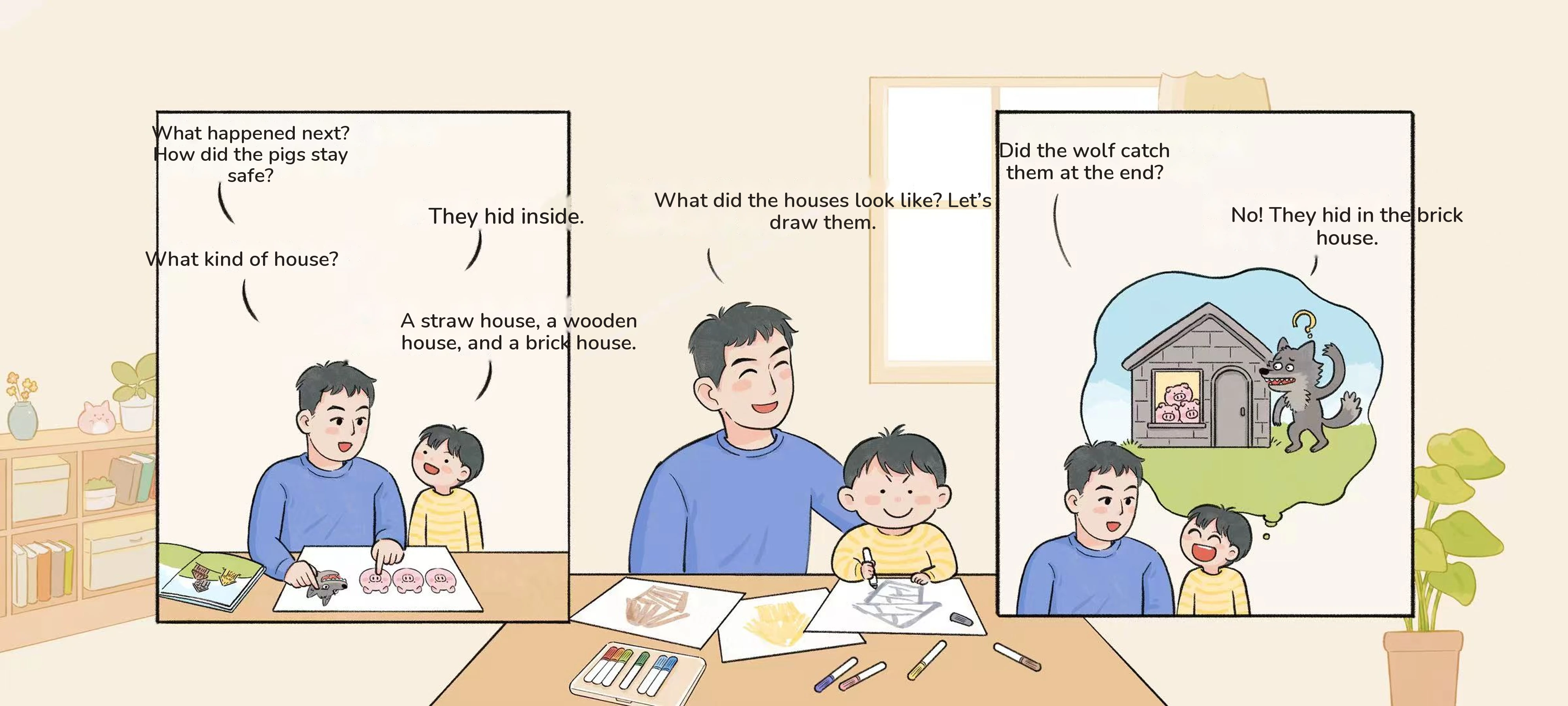 Three Little Pigs: Drawing, step 2