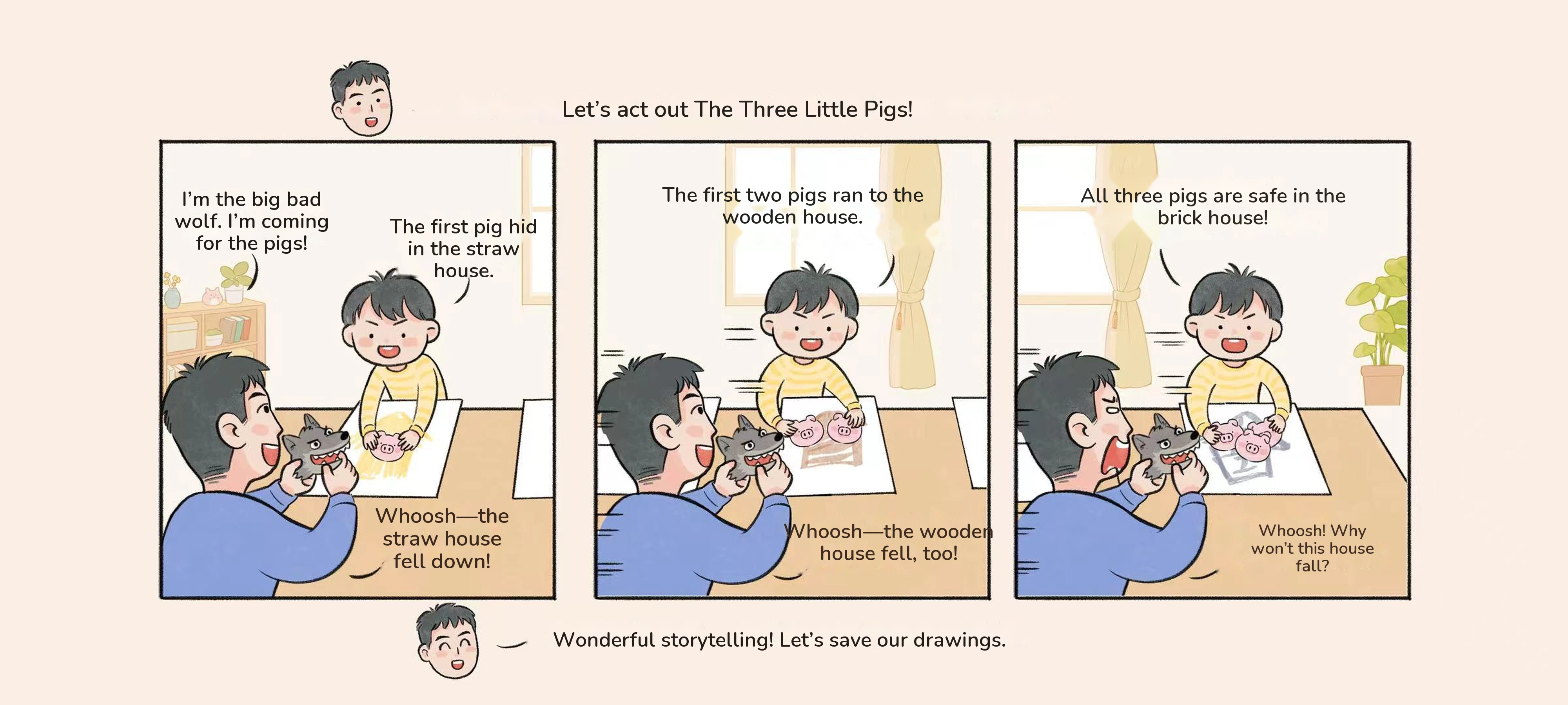 Three Little Pigs: Drawing, step 3