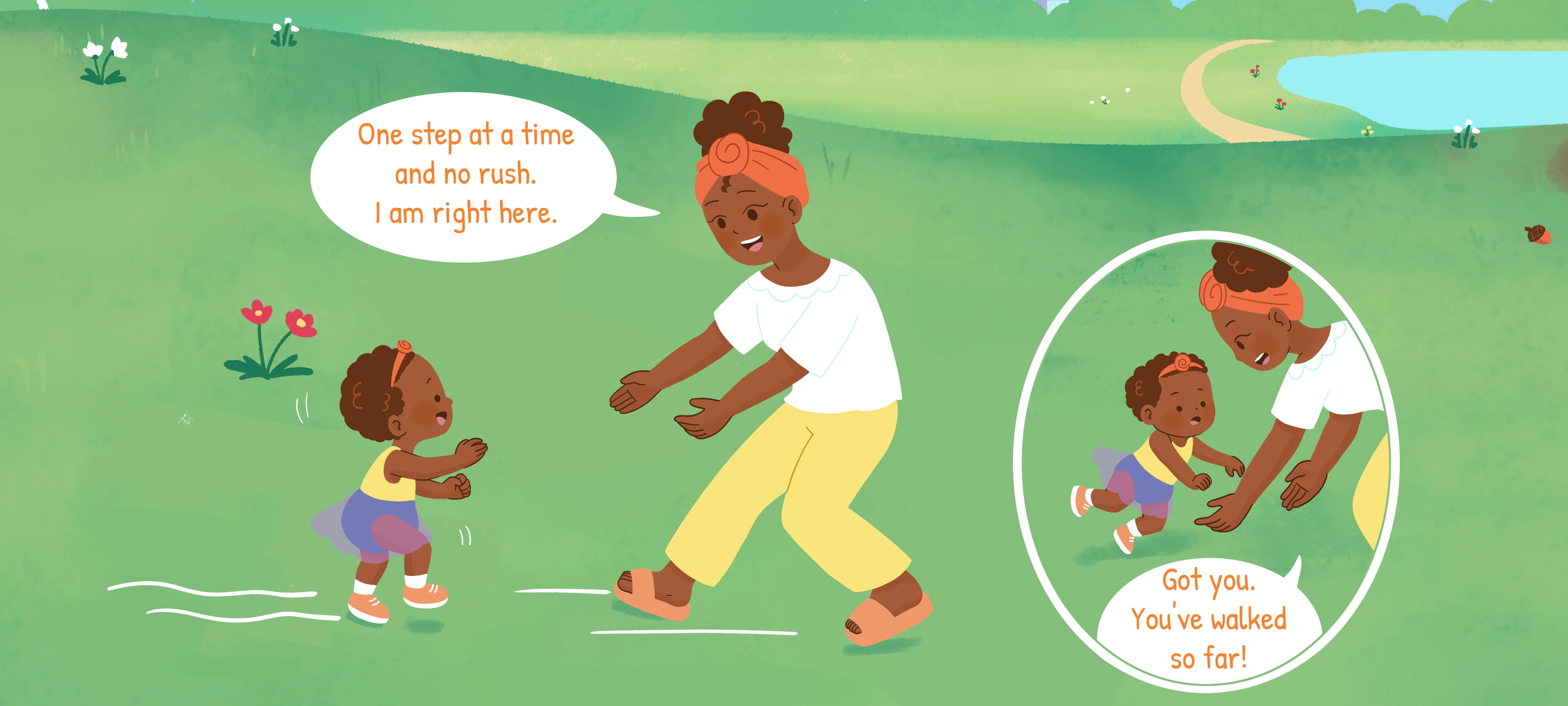 Walk Across the Grass, step 2