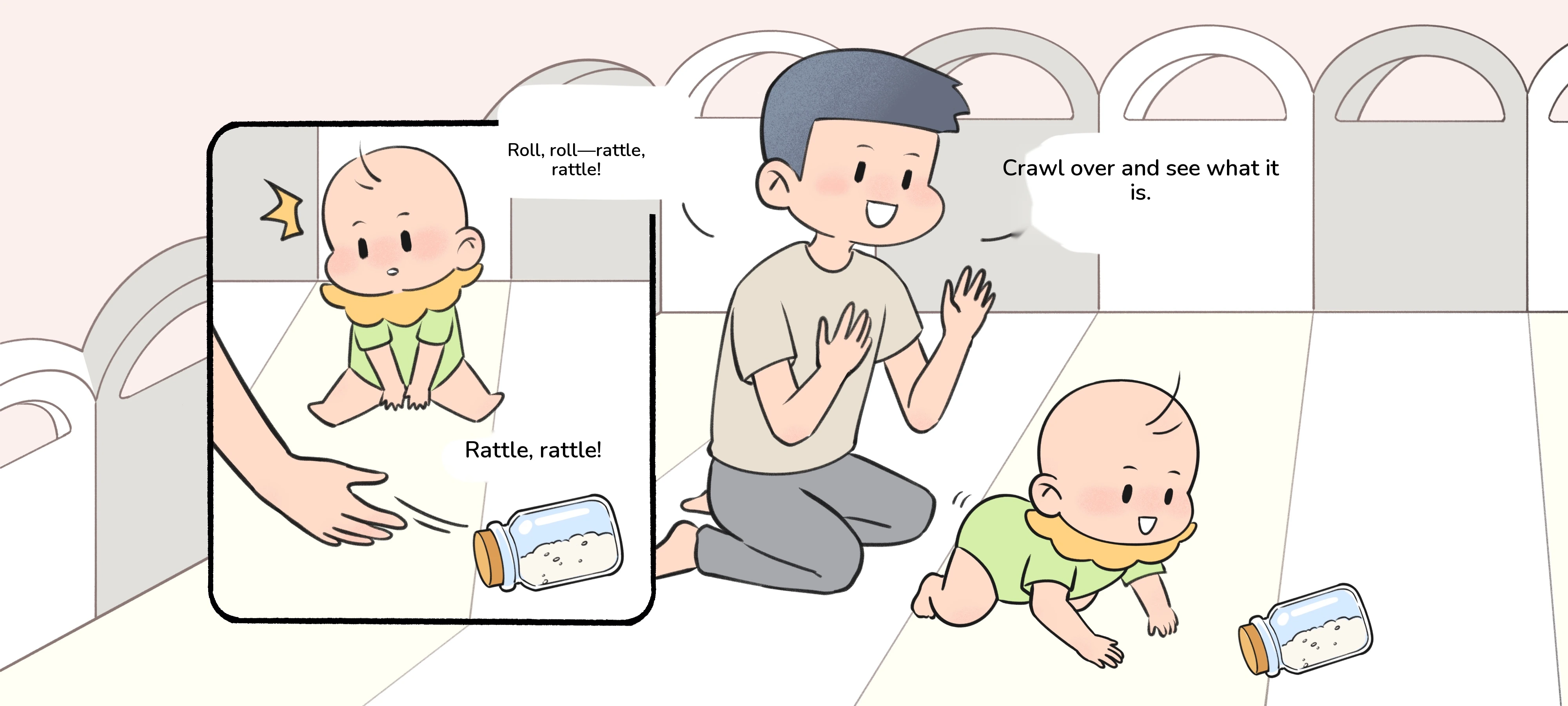 Chase the Rolling Jar, step 1